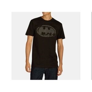 Batman Mens Logo Graphic Tee Shirt Short Sleeve Crew Neck Black Size S (34-36)